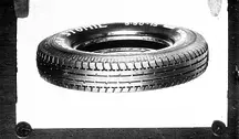 Opona samochodowa firmy "Stomil" produkowana w Poznaniu w latach 30