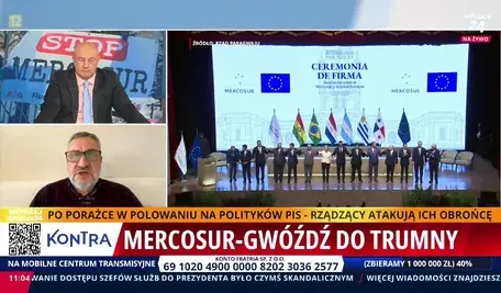 Jan Krzysztof Ardanowski podczas wywiadu telewizyjnego ostrzega przed skutkami umowy Mercosur dla polskiego rolnictwa
