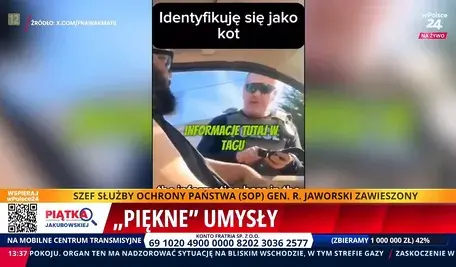 Interwecja policjanta wobec człowieka, który identyfikował się jako kot i prowadził samochód