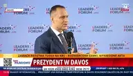 Prezydent Karol Nawrocki na konferencji prasowej w Davos 