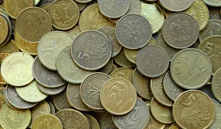 Monety o wartości kilku groszy 