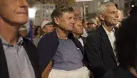 Protest  pod Palacem Prezydenckim w dniu podpisania ustawy o sadownictwie przez prezydenta RP Nz Bogdan Klich, Leszek Balcerowicz, Marcin Swiecicki Fot. Andrzej Wiktor