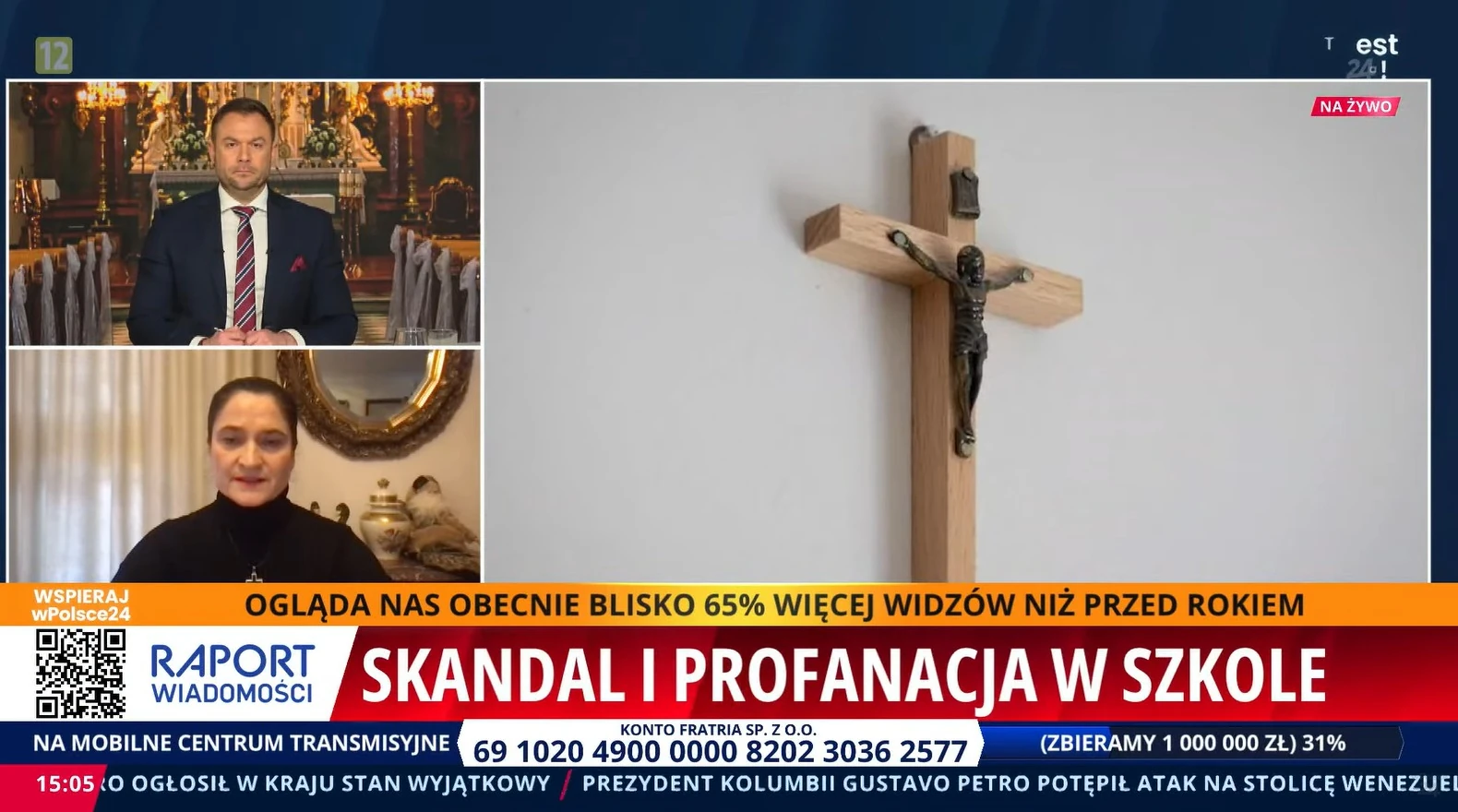 Profanacja w szkole, krzyż do śmietnika. „Dał nam przykład Trzaskowski”