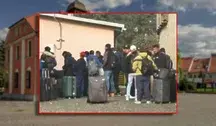 Migranci we wsi pod Lewinem Brzeskim