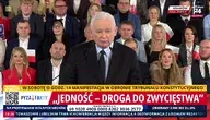Jarosław Kaczyński podczas przemówienia w Krakowie 