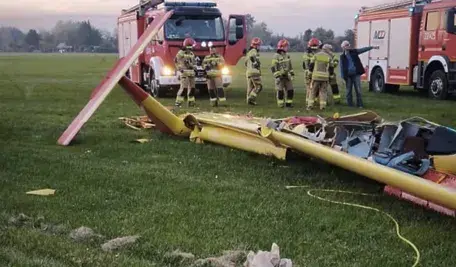 Tragedia pod Gdańskiem. Szybowiec runął z 50 metrów, pilot nie żyje
