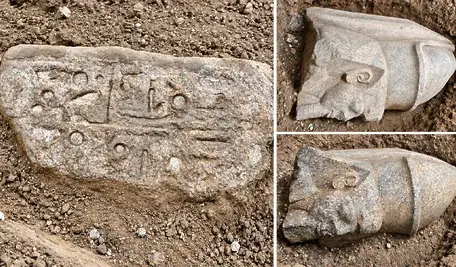 Zauważył tajemniczy kamień przed domem. Odkryto monumentalne posągi Ramzesa II