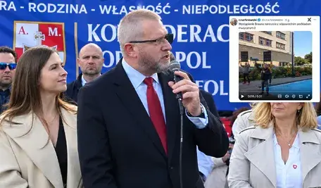 Grzegorz Braun na wiecu