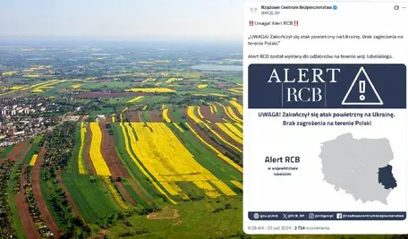 Alert RCB nad polskimi polami