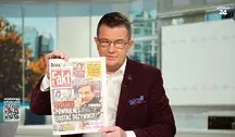 Mariusz Pietrasik prezentuje okładkę "Faktu" 
