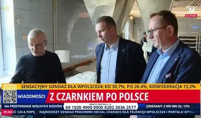 Piekarz pokazuje Przemysławowi Czarnkowi, jak wygląda jego praca w dobie rządów Kolicji Obywatelskiej 