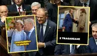 Zdjęcie Donalda Tuska i kadr z filmu Miś