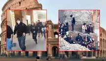 Demonstranci w Koloseum
