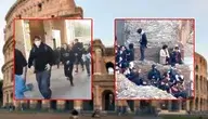 Demonstranci w Koloseum