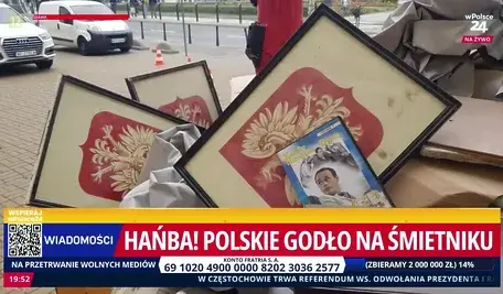 Orzeł Biały wyrzucony na śmietnik? Szokujące zdjęcia z remontu u Rzecznika Praw Obywatelskich