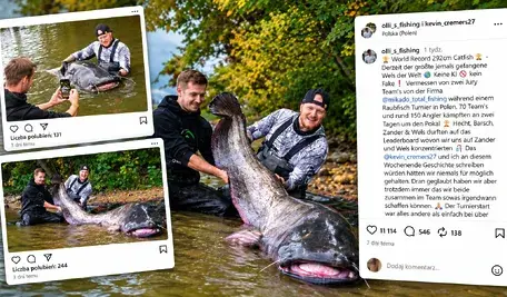 Prawdziwy potwór z polskich wód! Złowili giganta o długości niemal 3 metrów