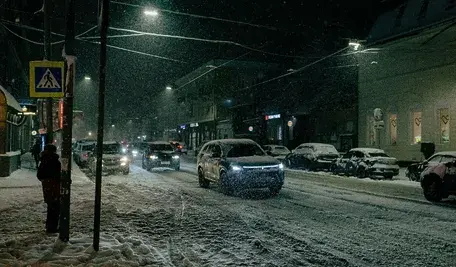 droga pokryta śniegiem