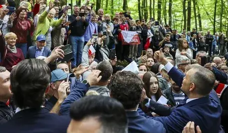 Tłumy na spotkaniu z prezydentem
