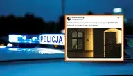 Radiowóz policyjny i zdjęcie wpisu z X.com