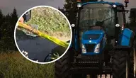 Rolnik jadący ciągnikiem