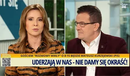 Marta Kielczyk i Mariusz Pietrasik na antenie telewizji wPolsce24