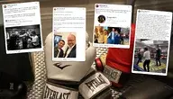 Bokserski kolaż z wpisami społecznościowymi