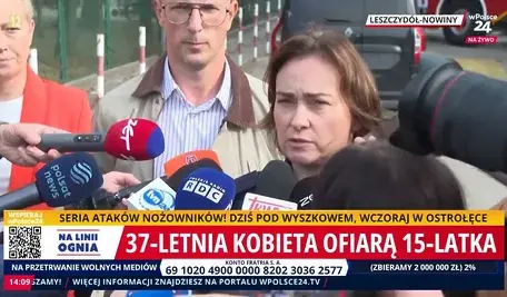 Mł. asp. Ilona Puścian podczas konferencji prasowej