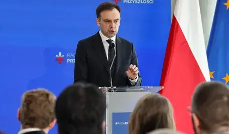 Warszawa, 10.02.2026. Minister finansów i gospodarki Andrzej Domański podczas powołania Rady Przyszłości, 10 bm. w Gmachu Skyliner w Warszawie. (amb) PAP/Albert Zawada