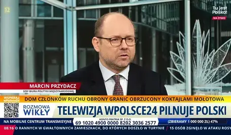 Prezydencki minister Marcin Przydacz w rozmowie z Marcinem Wikłą na antenie telewizji wPolsce24 rozmawiają o Karolu Nawrockim