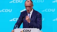 Friedrich Merz podczas partyjnej konwencji 