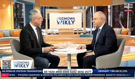 Jacek Sasin w rozmowie z Marcinem Wikłą na antenie telewizji wPolsce24 w programie Rozmowa Wikły