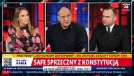 Paweł Kukiz w programie "Na linii ognia" w telewizji wPolsce24. Program prowadzą Marta Piasecka i Szymon Szereda