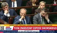 Donald Tusk, minister Grabiec, wicepremier Kosiniak-Kamysz przysypiają na przemówieniu Sikorskiego