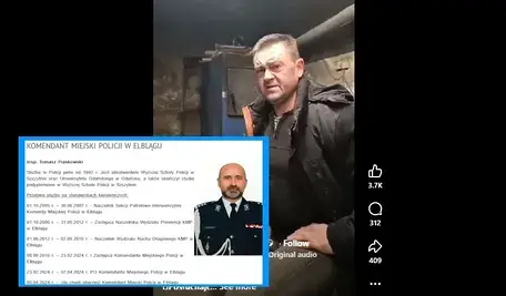 Nagranie policjanta przy piecu, w którym musiał napalić w czasie wolnym od służby, by w komendzie było ciepło kosztowało stanowisko szefa elbląskiej policji. Czy to koniec dymisji?