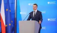 Rzecznik rządu Adam Szłapka podczas konferencji prasowej.