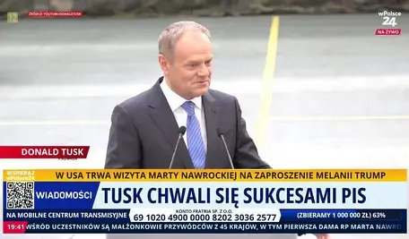 Donald Tusk sam niema sukcesów, więc chwali się tymi rządu PiS