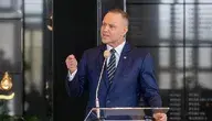 Prezydent Karol Nawrocki podczas konferencji prasowej