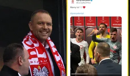 Karol Nawrocki spotkał się z piłkarzami po meczu z Albaniąi pogratulował zwycięstwa