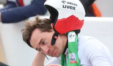 Kamil Stoch po ostatnim skoku w karierze