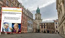Wojna w lubelskiej Koalicji Obywatelskiej. Politycy walczą o to, kogo bardziej lubi Tusk. Na zdjęciu Lublin i screen z Onetu