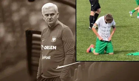 Jacek Magiera i jego syn, który mu podziękował 