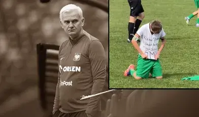 Jacek Magiera i jego syn, który mu podziękował 