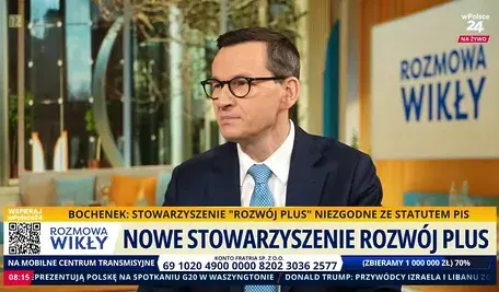 Mateusz Morawiecki w rozmowie z Marcinem Wikłą na antenie telewizji wPolsce24