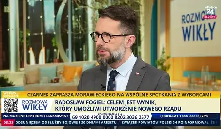 Radosław Fogiel podczas wywiadu komentuje działania rządu Donalda Tuska