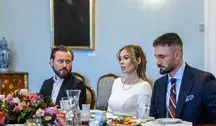 Krzysztof Stanowski, Dorota Rabczewska i Łukasz Litewka podczas spotkania z parą prezydencką, podczas którego poruszono kwestię dramtycznych warunków w jakich przebywały zwierzęta w schroniskach w Bytomiu i Sobolewie