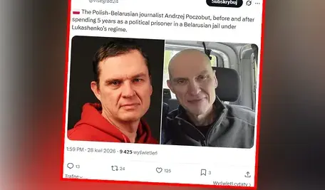 Dwa zdjęcia porównujące Andrzeja Poczobuta