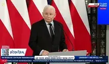 Prezes PiS Jarosław Kaczyński podczas konferencji prasowej