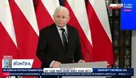 Prezes PiS Jarosław Kaczyński podczas konferencji prasowej