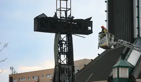 Strażacy podczas akcji gaśniczej