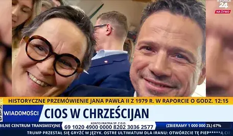 Monika Kirchenstein z Rafałem Trzaskowskim (fot. wPolsce24)